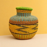 Handwoven bolga pot basket