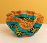 Bolga Wave Basket- multicolour