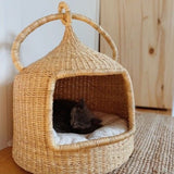 Handwoven Bolga Cat Basket