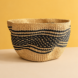 Wave bolga basket - Natural and black