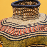 Handwoven sculptural basket - multicolour