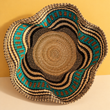 Handwoven wave bolga basket- multicolour