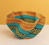 Bolga Wave Basket- multicolour