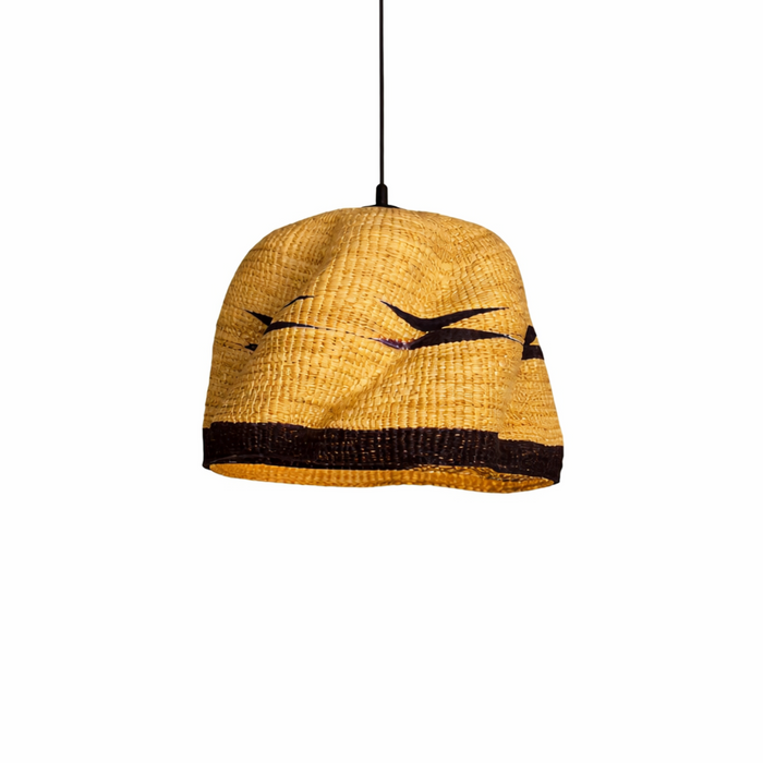 Handwoven lamp shade- Black and Natural