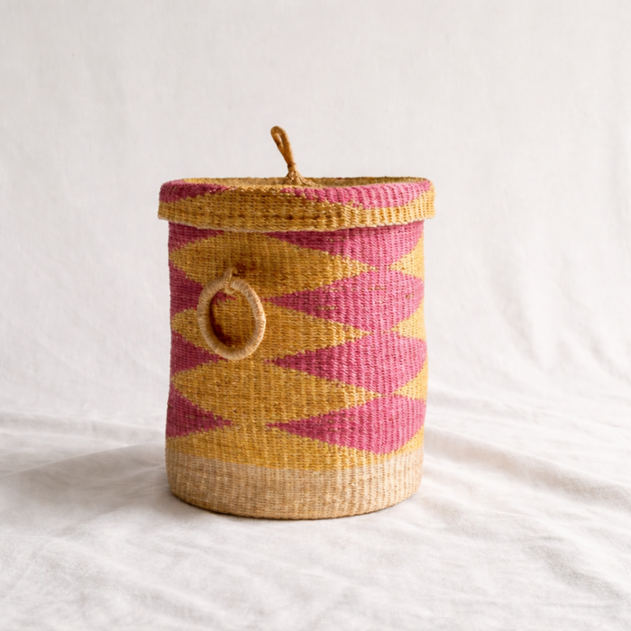 Handwoven laundry Basket with cover