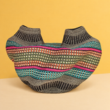 Handwoven sculptural basket - multicolour