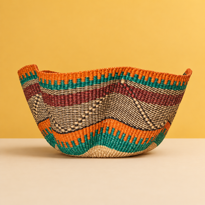 Wave bolga basket - multicolour