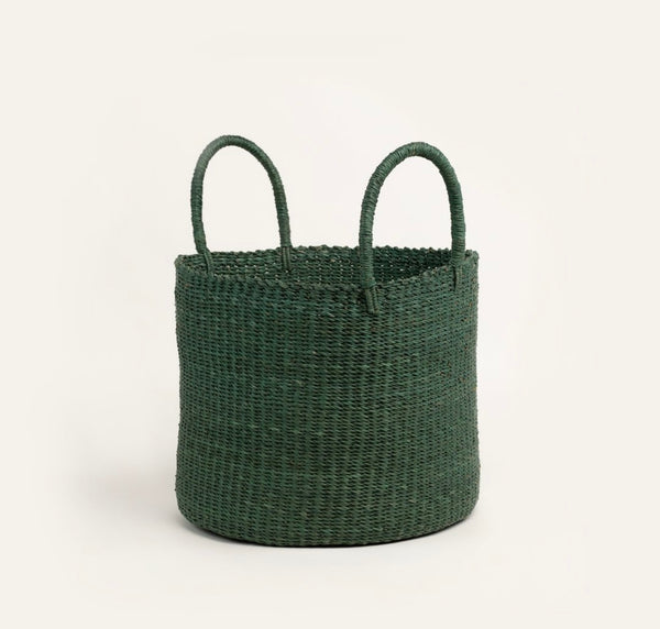 Green Bolga Laundry Hamper Basket