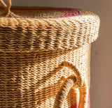 Handwoven laundry Basket with cover - SAFI-LC16