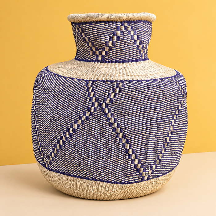 Handwoven bolga pot basket