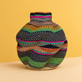 Handwoven sculptural basket - multicolour
