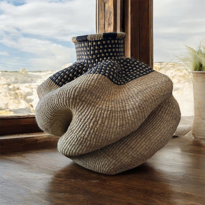 Black and brown decorative basket