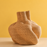 Handwoven sculptural basket - natural