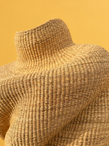 Handwoven sculptural basket - natural