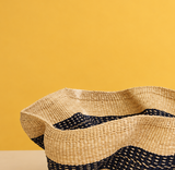 Wave bolga basket - black and natural