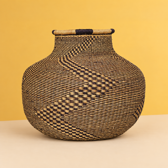 Handwoven bolga pot basket
