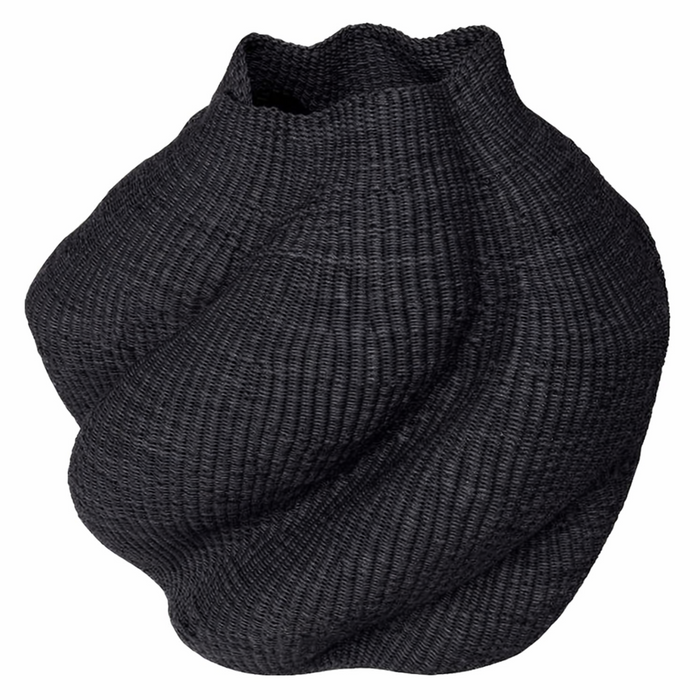 Cora Black pot wave Bolga Basket