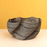 Bolga Wave Basket- black and natural
