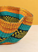 Bolga Wave Basket- multicolour