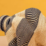 Handwoven sculptural basket - natural and black