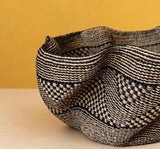Bolga Wave Basket- black and natural