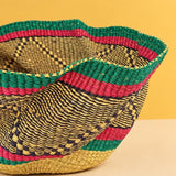 Handwoven wave bolga basket- multicolour