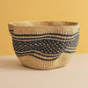 Wave bolga basket - Natural and black