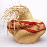 Natural and red decor basket - SAFI-RW11