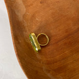 Green adjustable brass ring