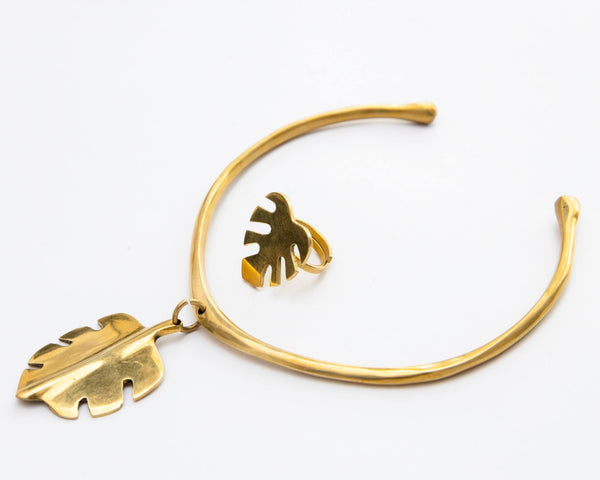 Selin Brass Choker with Ring